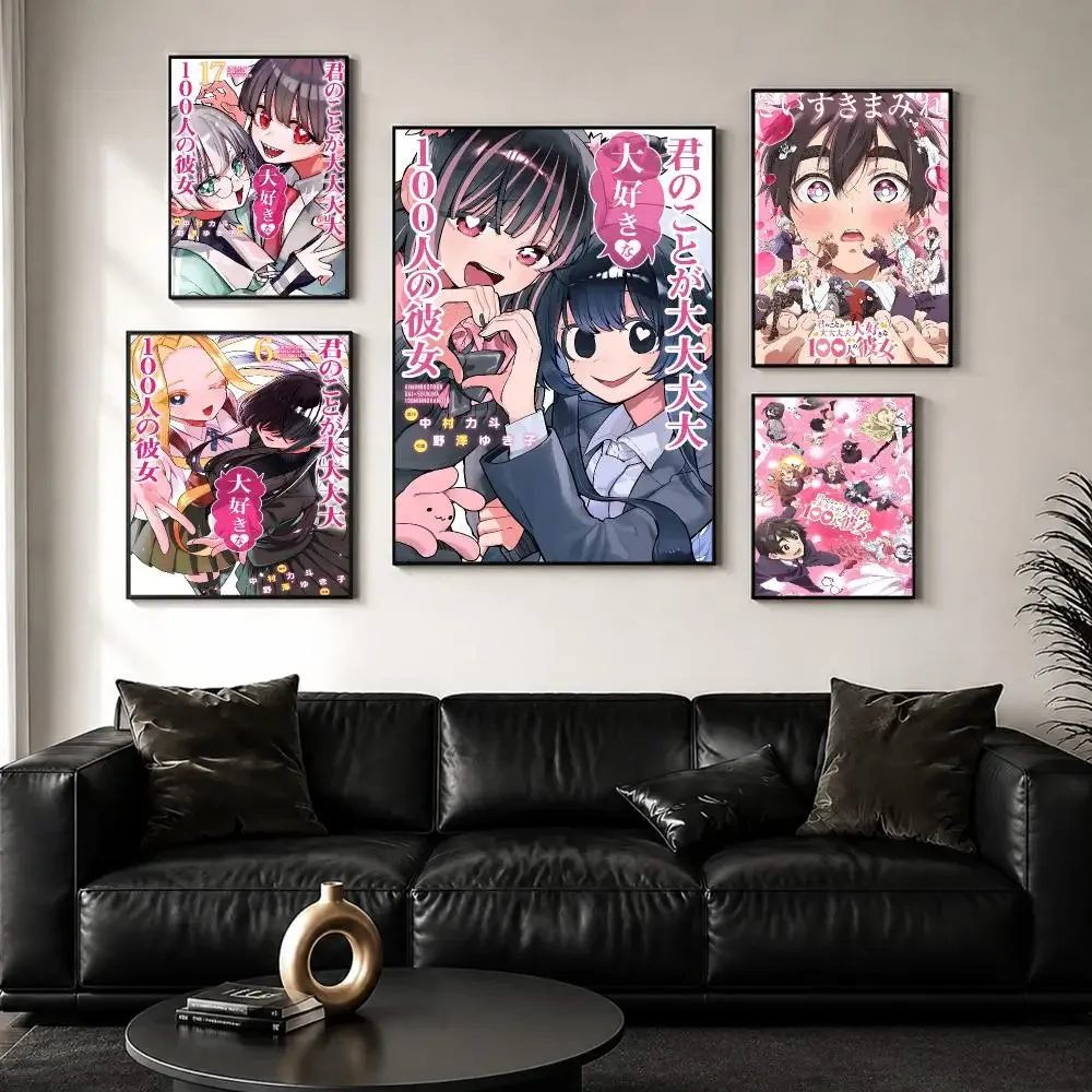 Anime The 100 G-Girlfriends Who Really Love You Poster Wall Art Print Sticker for Bedroom Living Room Dorm Modern Home Decor