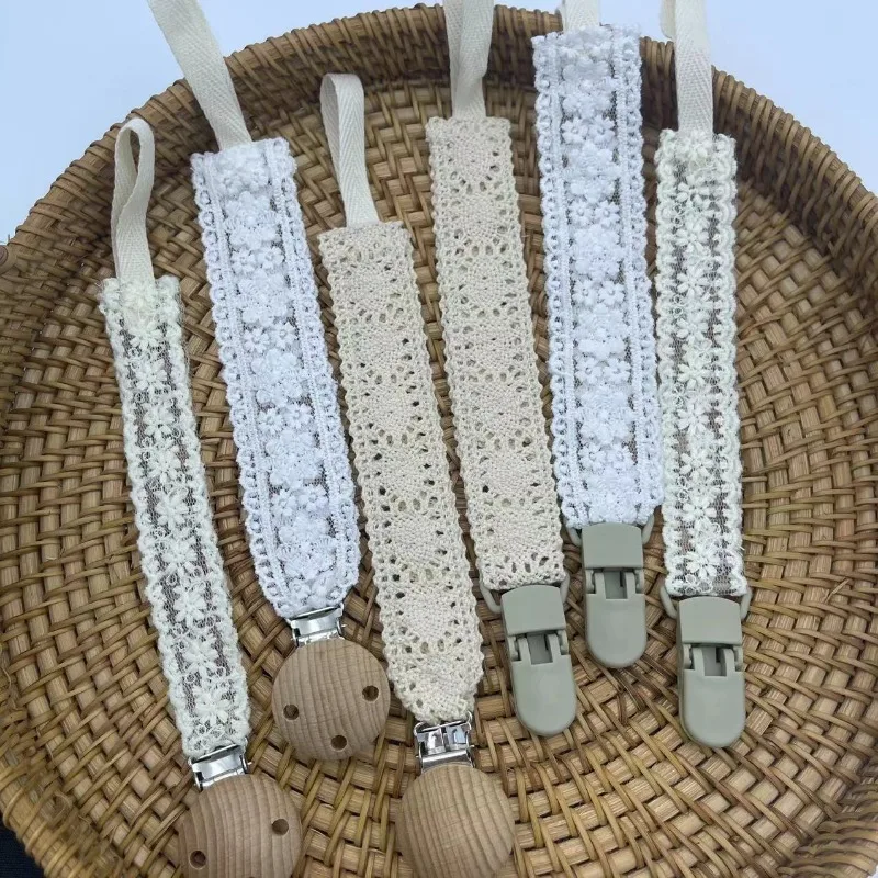 

Ins Style Lace Pacifier Clip for Baby Toy Anti-Drop Pacifier Holder Chain with Secure Plastic Clip Pacifier Leash for Baby
