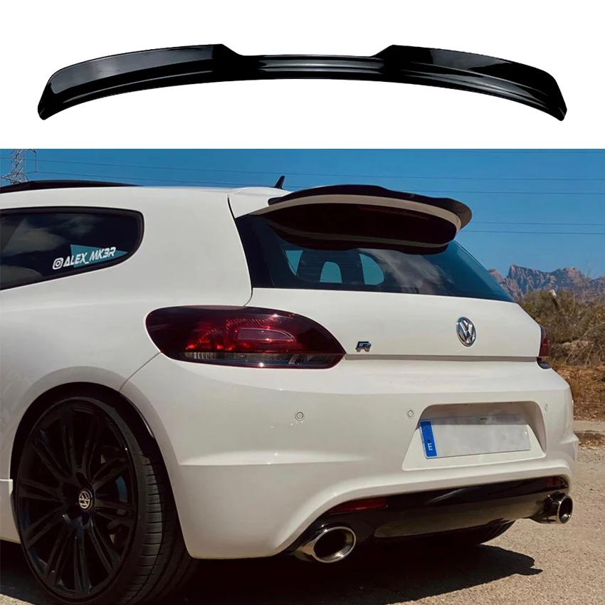 

2015 2016 2017 2018 For VW Scirocco R GTS Coupe Spoiler High Quality ABS By Glossy Black Carbon FIber Rear Roof Wing