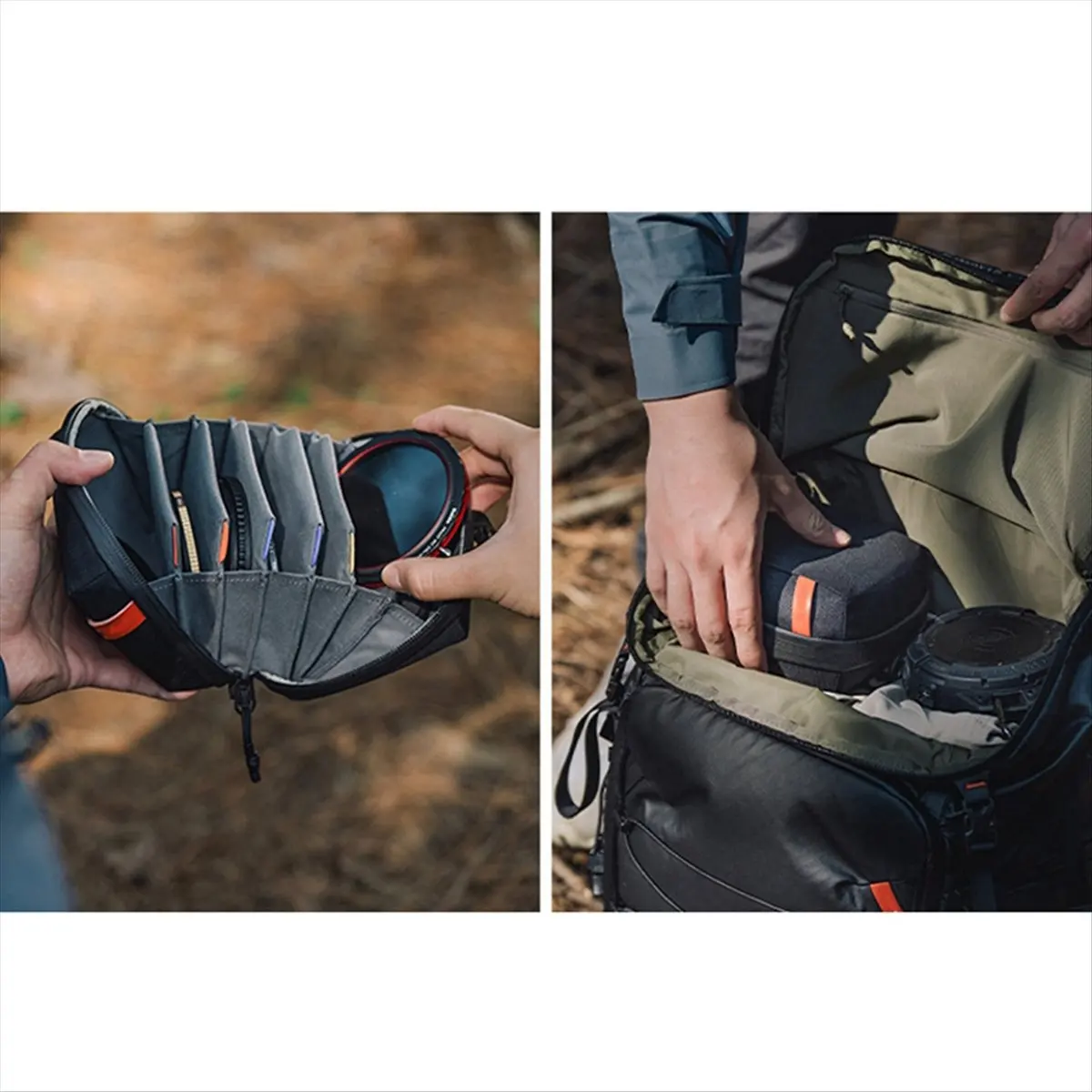 حقيبة فلتر الكاميرا، حقيبة تخزين فلتر دائري، حافظة واقية لمرشح الأشعة فوق البنفسجية وCPL مع تصميم محمول بسحابات #6