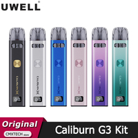 Original Uwell Caliburn G3 Pod Kit 25W Electronic Cigarette Vape 900mAh Battery with 2.5ML Cartridge 0.6/0.9ohm Side Fill Vaper