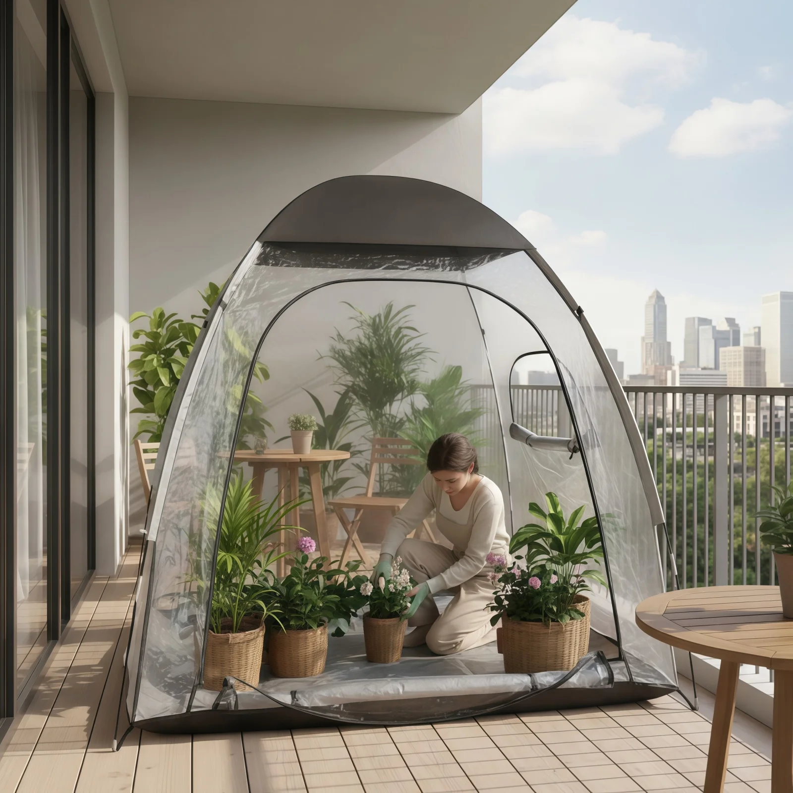 

Transparent Portable Winter Plant Frost Cover for Outdoor Garden Cultivation Easy Movable Plant Protection Care Tool