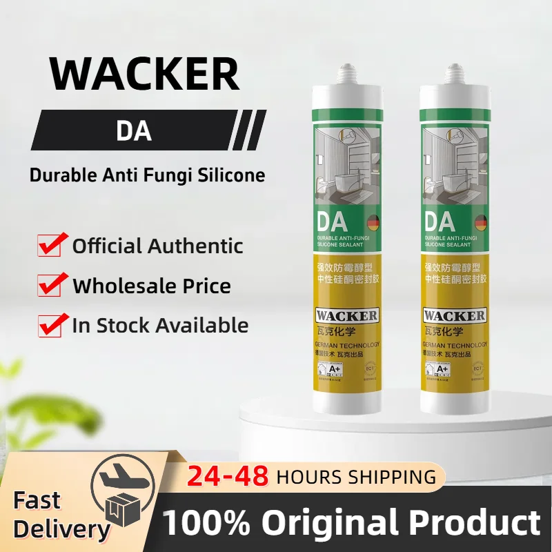 Original WACKER DA Durable Anti Fungi Silicone Sealant with Outstanding Adhesion Neutral Glass Glue 300ml