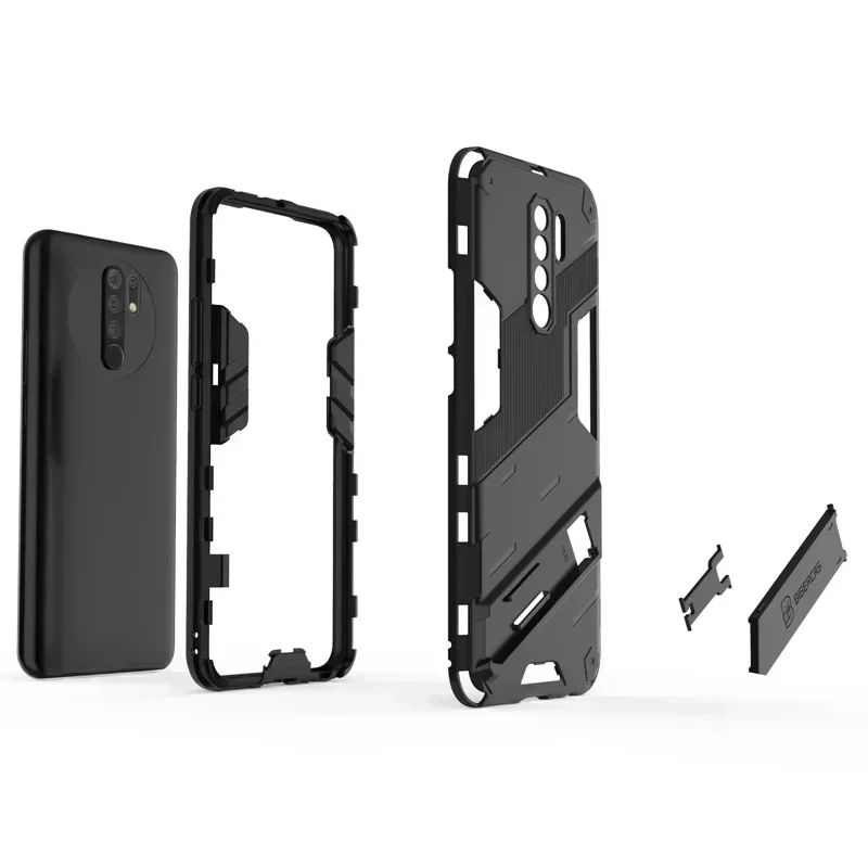 Per Xiaomi Redmi 9 9A 9C custodia con cavalletto armatura custodia per telefono per Redmi 9 Prime 9 Power Cover posteriore con supporto magnetico antiurto