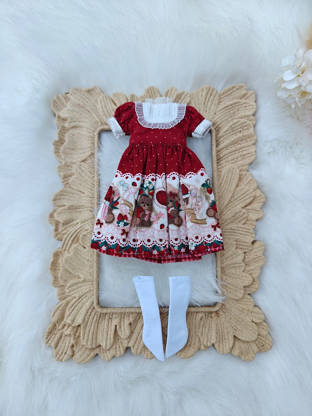 ICY DBS blythe dolls clothes  dress  Cute  dress OB22 OB24 AZONE accessories Blythe Doll Toys for Girls