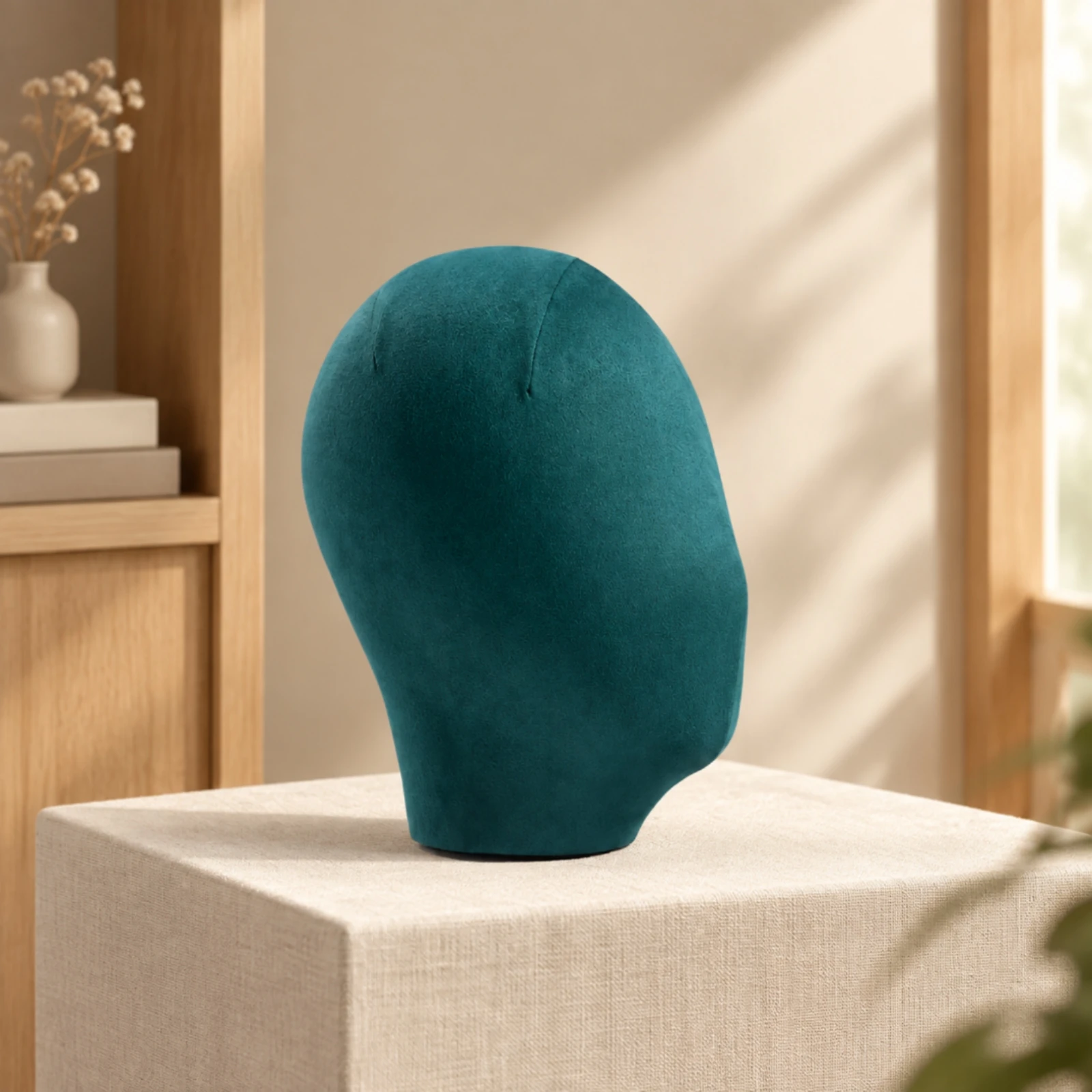 Suede-Covered Mannequin Head Versatile materialCovered Head Mannequin Fashion Professional for Retail Store Owners, Showrooms