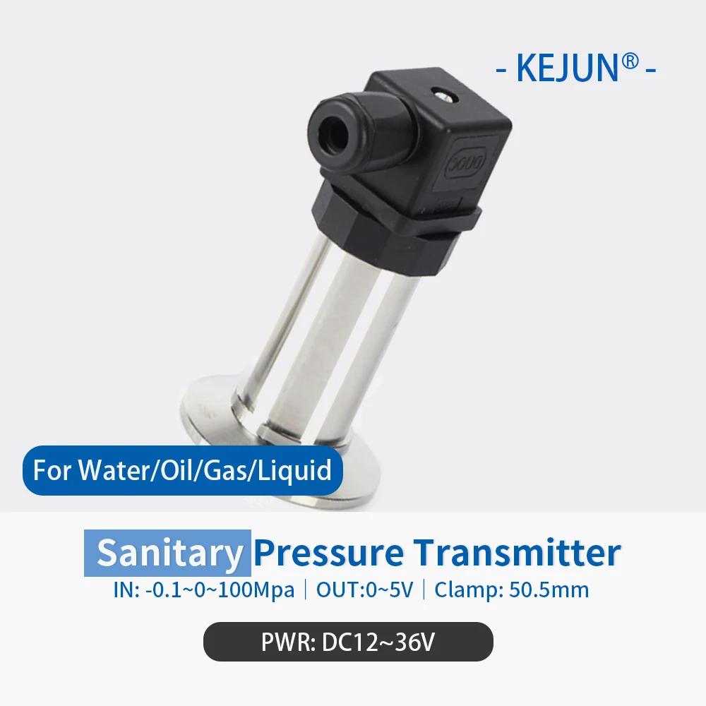 IP65 Food Medicine Industry Sanitary Pressure Sensor SS304 Tri-Clamp 50.5mm for Wine Beer 0-5v Hygienic Pressure Transmitter