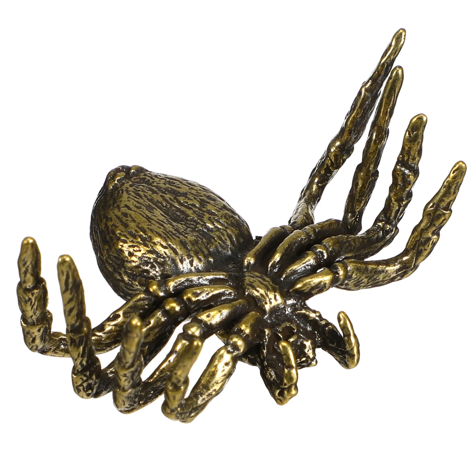 Halloween Spider Figurine Metal Spider Model Brass Spider Ornament Desktop Stuff Animals Adornment Tabletop Decorative Crafts