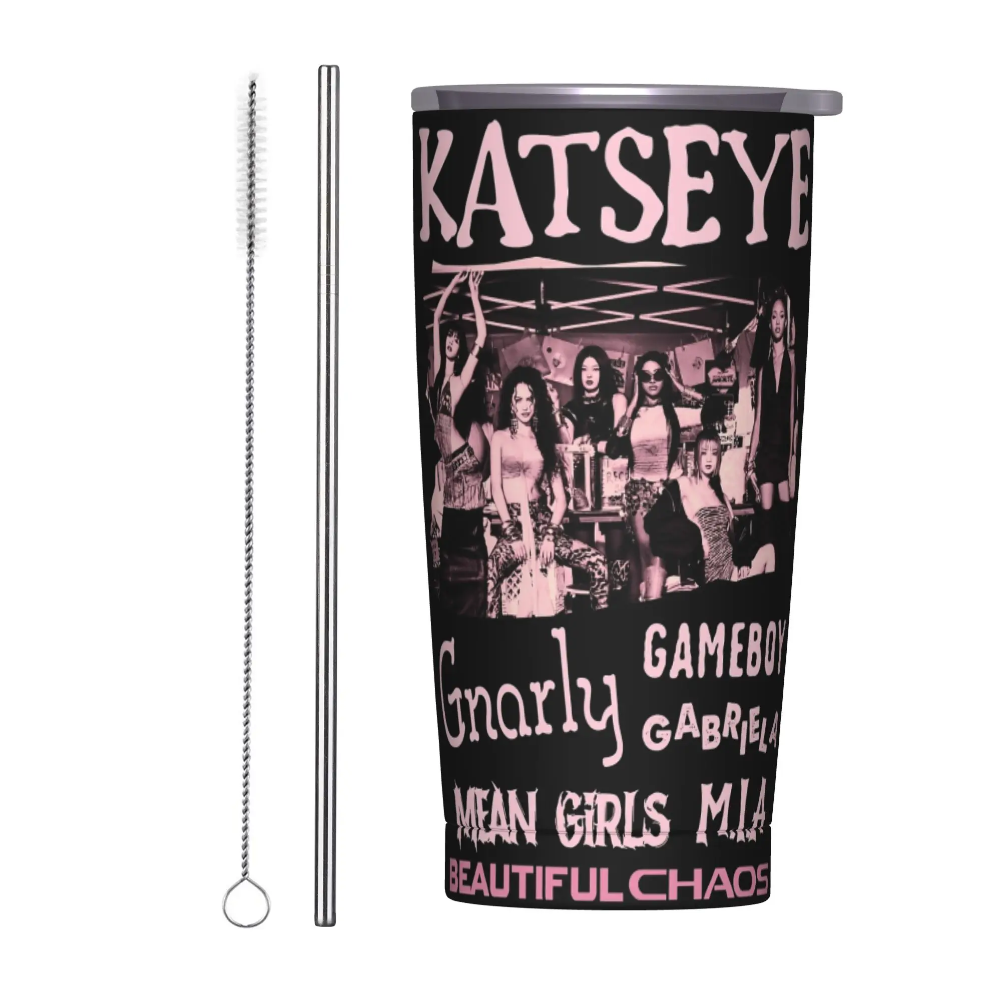 Stainless Steel Tumbler Katseye Kpop Girl Group Thermal Mug  Heat Preservation Cold Drink Mugs Cup Travelist Water Bottle