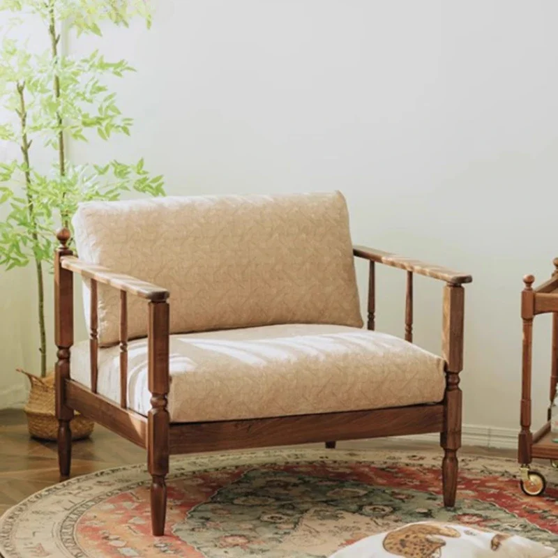 Soft Cushion Sofa Unique Fancy Green Single Small Sofa Individual Designer Wood Sillon Relax Reclinable Para Salon Furniture