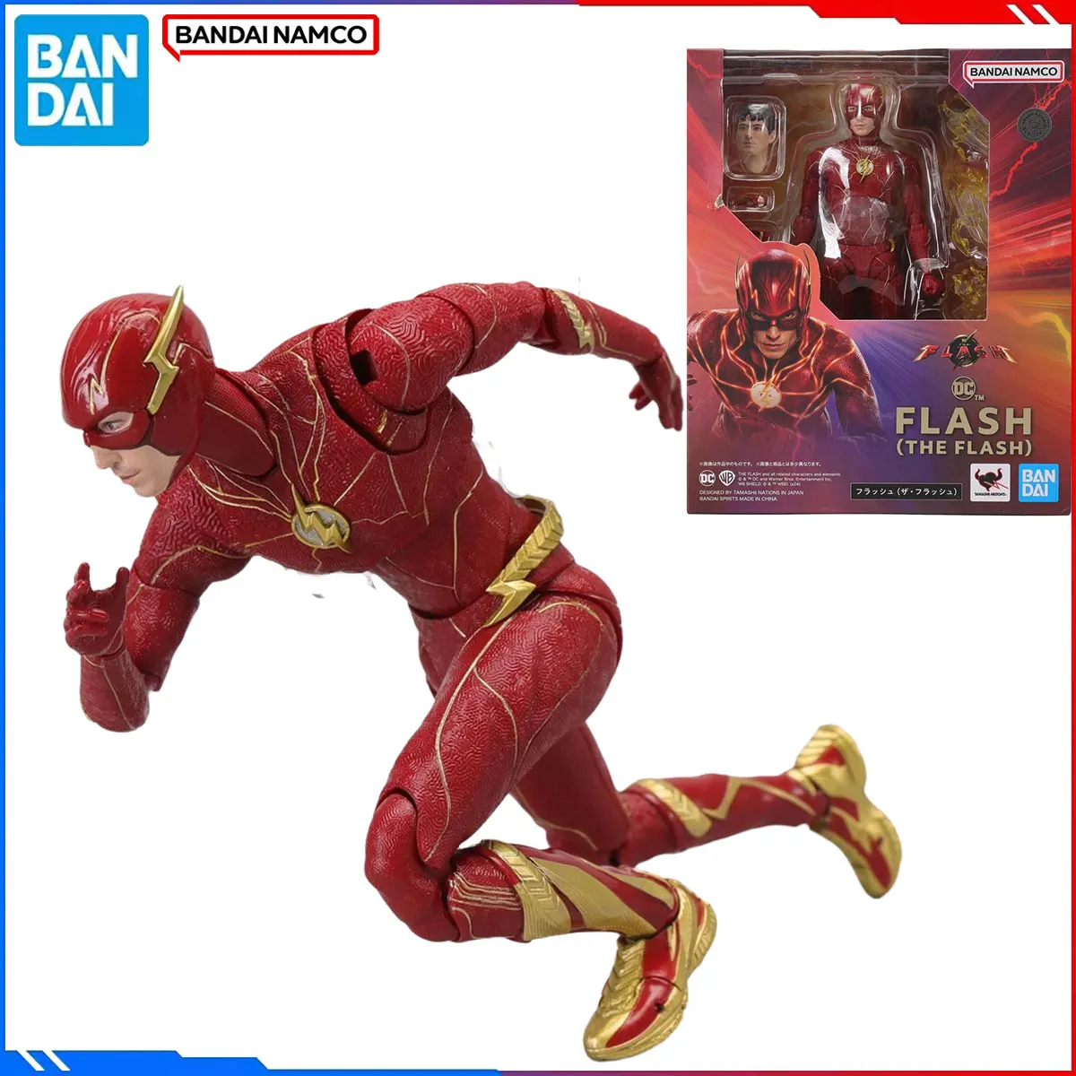 

Genuine Bandai Original The Flash Figure Model Kits S.H.Figuarts 1/12 Anime Figures DC The Flash Action Model Toys Gift for Kids