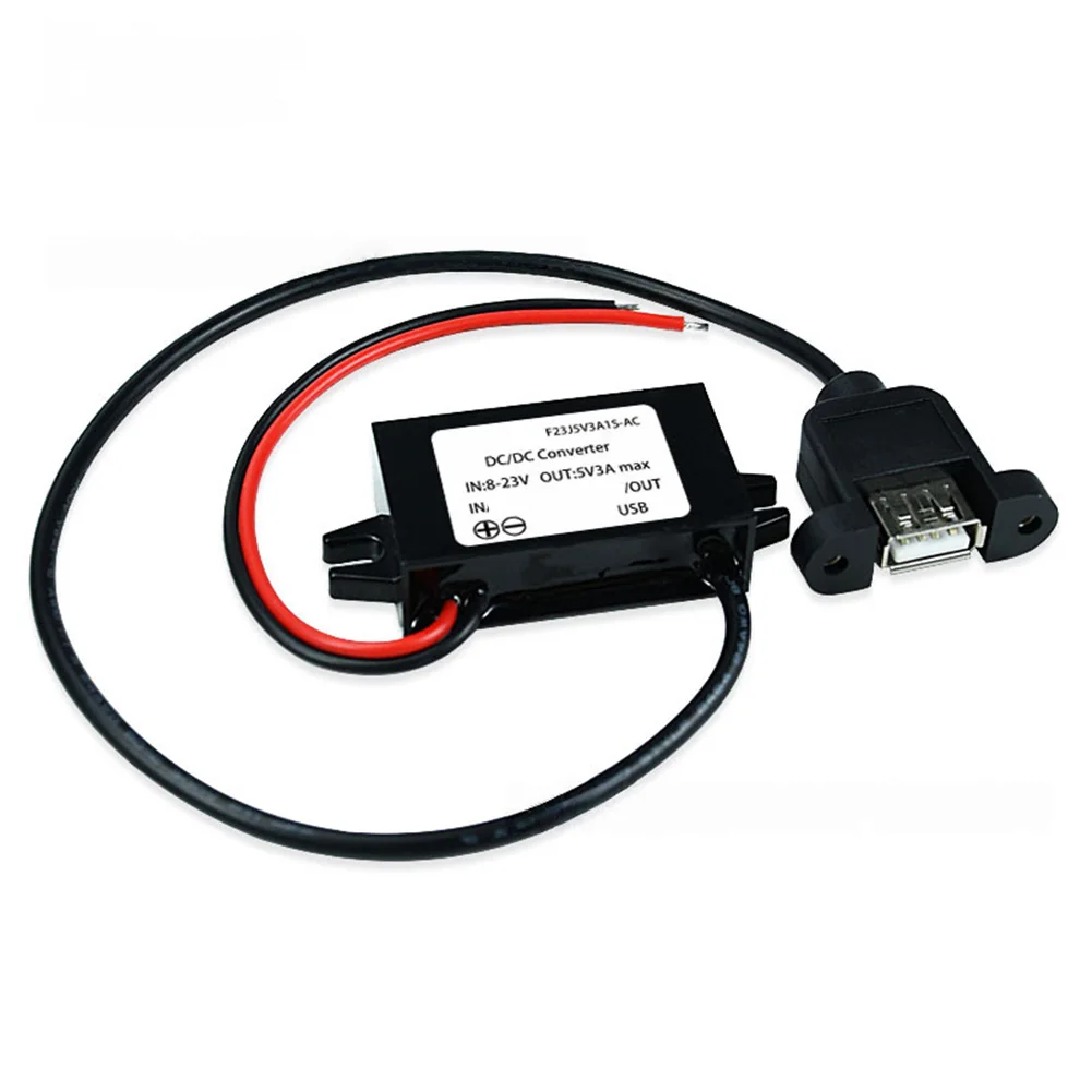 Car Power Supply 5V Regulator USB Female Converter 15W Output Power 8-32V DC Input Range 96 Conversion Efficiency