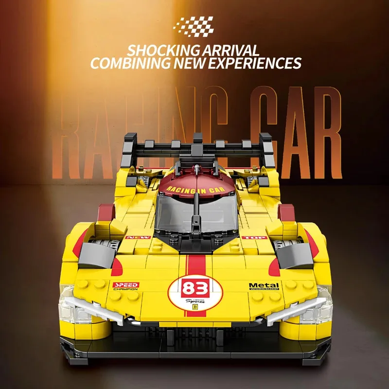 1370pcs 499P Yellow Supercar Building Blocks 1:16 Technical City Sport Speed Racing Car Model Bricks Toys for Kids Adults Gifts