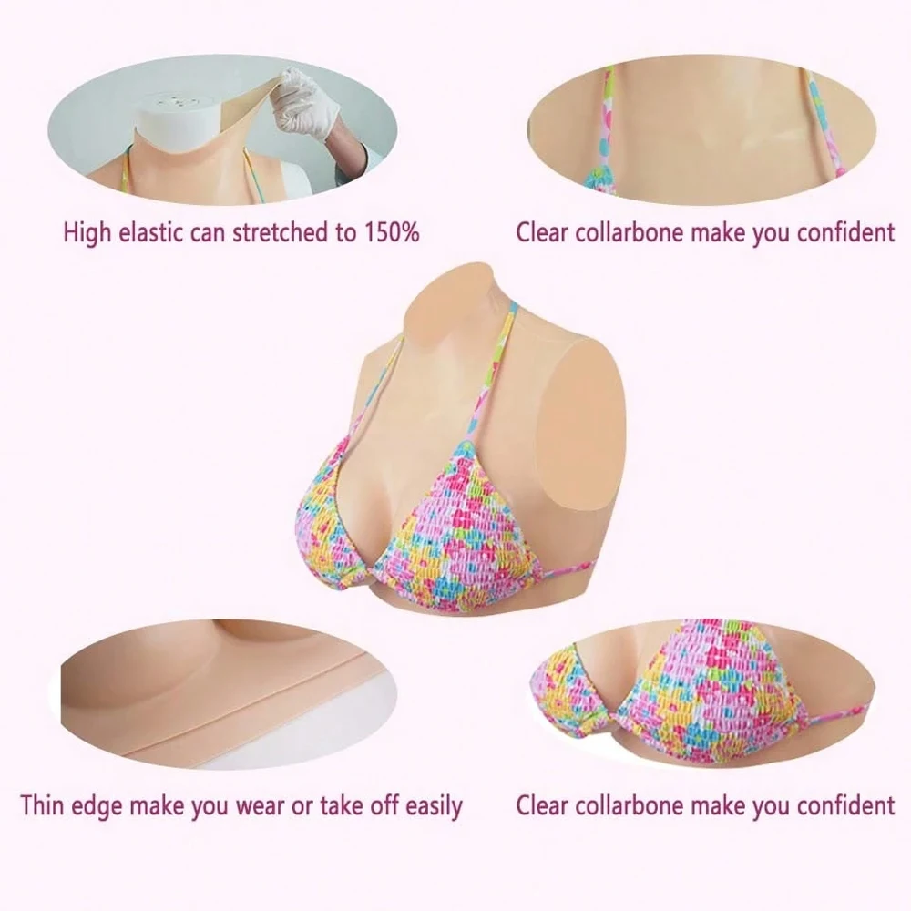 صدر مزيف من السيليكون، مناسب للعب الأدوار وملابس متقاطعة، كبير الحجم لكل من الرجال والنساء