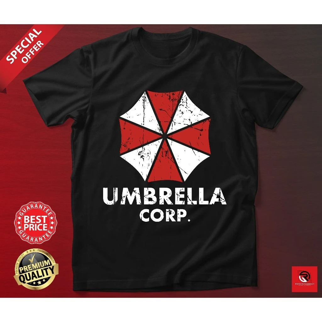

BAJU RESIDENT EVIL UMBRELLA CORP T-SHIRT LENGAN PENDEK ROUNDNECK COTTON American Band Singer Street Hip-hop Short-sleeved Women