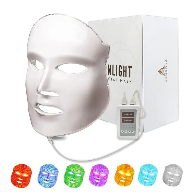 Aphrona® | Moonlight 3 color LED Facial Mask Skin Care Mask, LED Light Therapy Red Blue light for Acne Removal Wrinkle Reduction