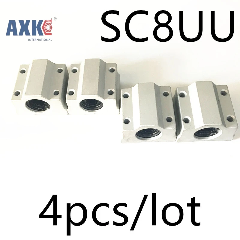 Szyna liniowa Axk Cnc Router Części Wysokiej Jakości 4szt/lot Sc8uu Scs8uu 8mm Blok liniowego łożyska kulkowego z tuleją Lm8uu, poduszka