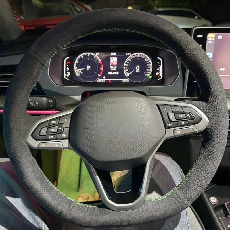 

Car Steering Wheel Cover Suede For Volkswagen VW Golf 8 MK8 VIII Golf R GTI 2019-2022 Steering-Wheel Cover Wrap Car Accessories
