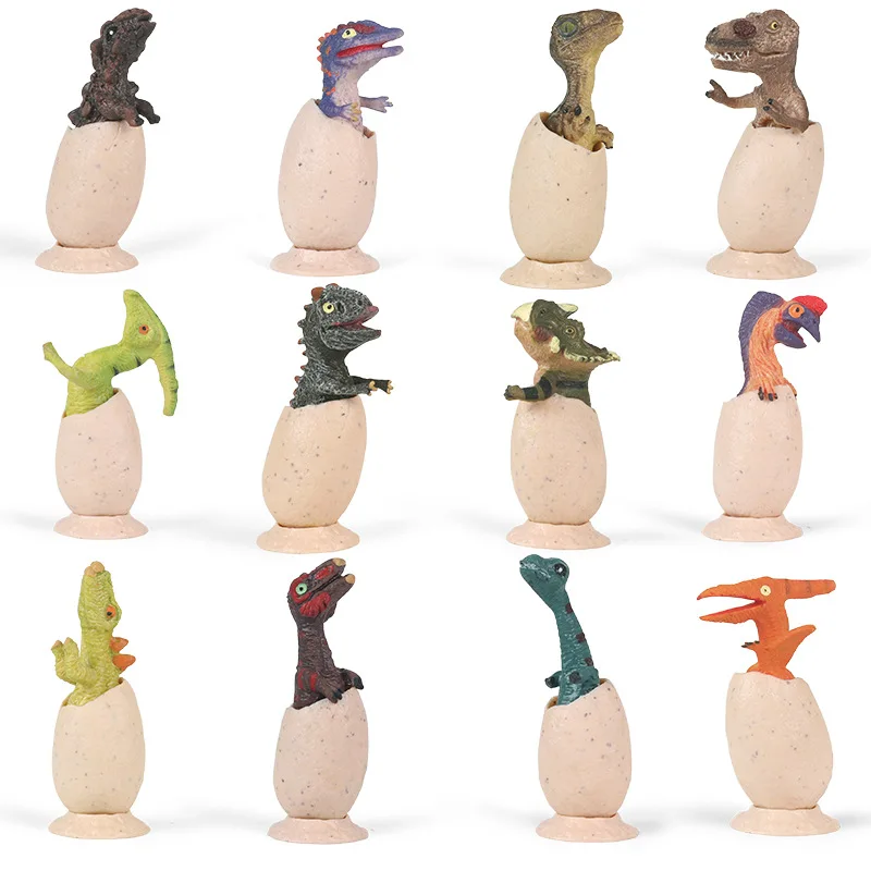 

Simulation cartoon TPR soft rubber mini broken shell dinosaur egg baby set Tyrannosaurus rex stegosaurus model desktop ornaments