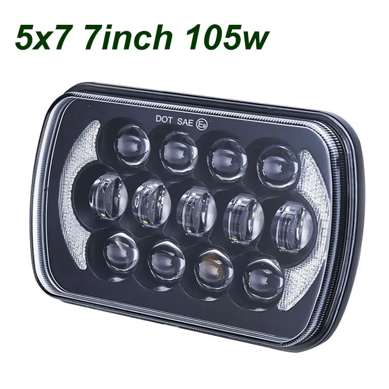 

1/2pcs 5X7 Inch 7X6 Inch Projector LED Headlight DRL with H4 Harness Waterproof for Chevrolet Jeep Cherokee XJ Toyota Tacoma