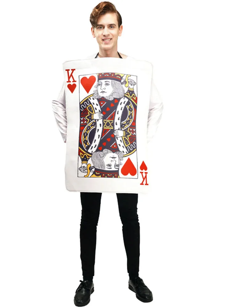 ニュートラルなハロウィーンパーティーポーカーコスチューム面白いパフォーマンススーツ大人用ポリエステル素材ステージパフォーマンス伝統的な中国服