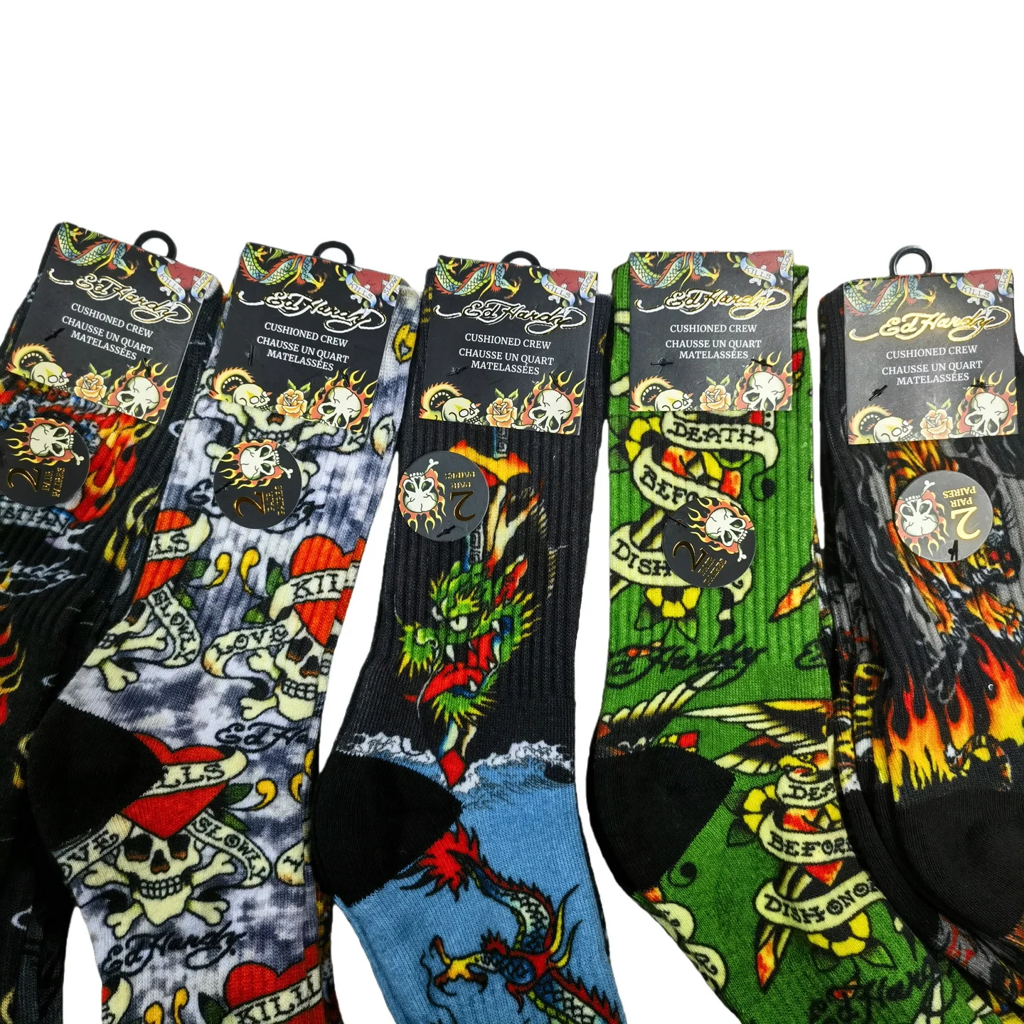 Retro Tiger Head Skull Print Knitted Socks Mid-Calf Ball Socks Rock Punk Style Cotton 100% Unisex Vintage Patterned Tights