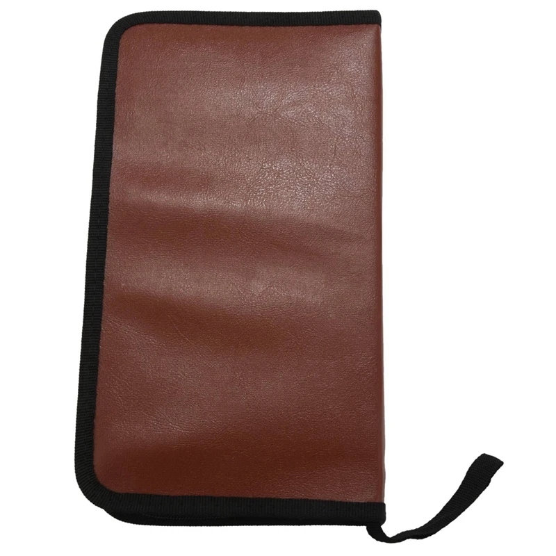 Smart-4X 80-Discs Portable Leather Storage Bag Zippered Storage Case For CD DVD Hard Disk Album - Brown