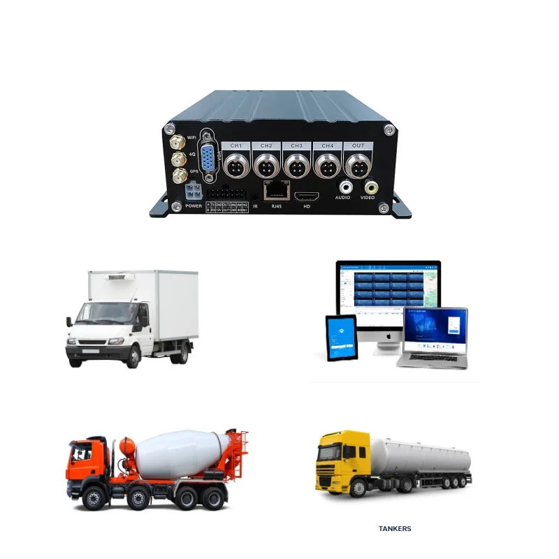 4CH AI Mobile Dvr مع 4G GPS WiFi لشاحنة حافلة مدرسية مدرب فان الخ-مسجل فيديو رقمي #2