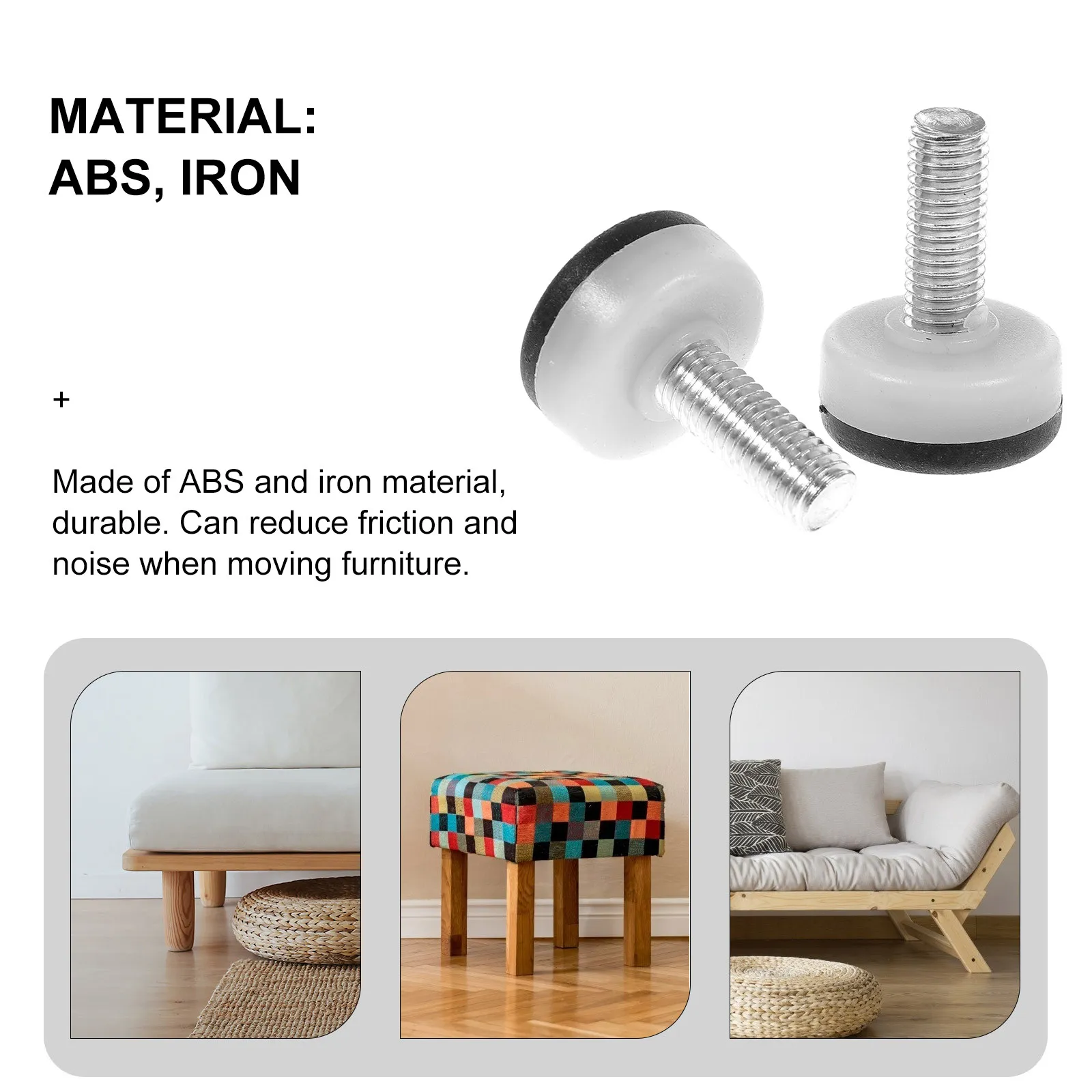 30Pcs Furniture Leveler M10 Adjustable Heavy Duty ABS Iron Furniture Legs Noise Reduction Table Cabinet Feet Leveling Feet