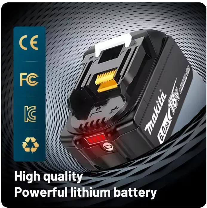 

Аккумуляторы для электроинструментов 18В 6Ач/5Ач, замена для Makita BL1860 BL1850B BL1850 BL1840 BL1830, зарядное устройство для шуруповерта.