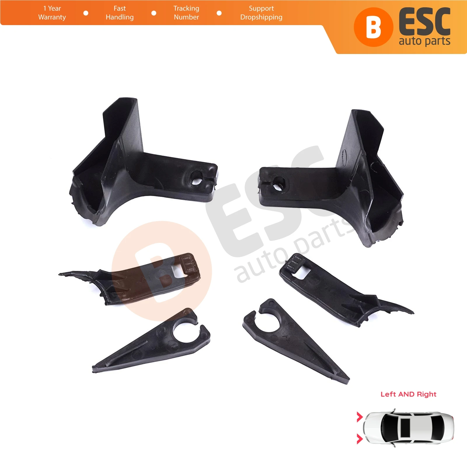 EHL571 Headlight Holder Mount Repair Bracket Tab Set Right Left Side for Ford Transit Tourneo Custom MK1 V362 2012-2018