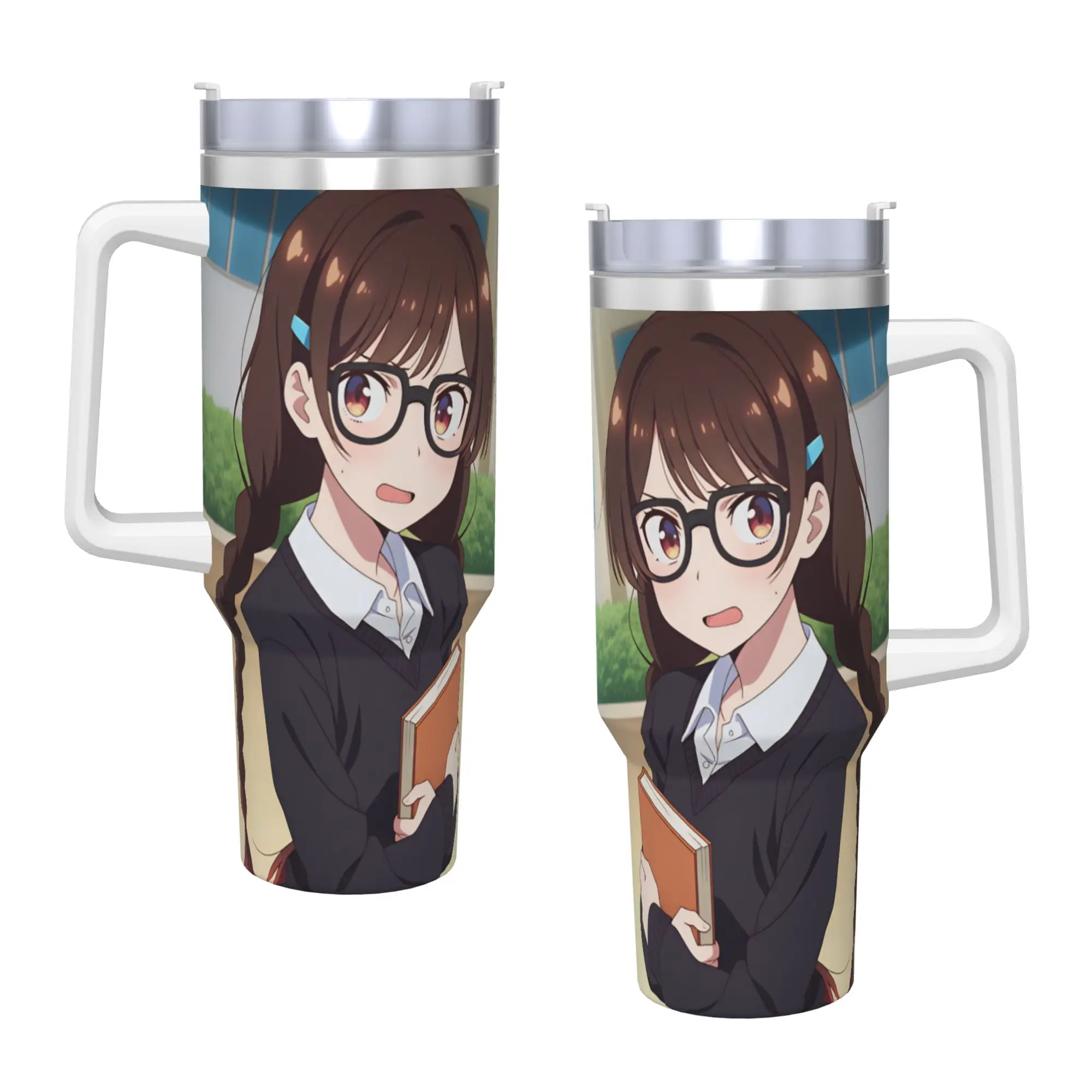 Stainless Steel Tumbler Mizuhara Chizuru Thermal Cups  Insulated Cold and Hot Car Mugs Beach Graphic Water Bottle