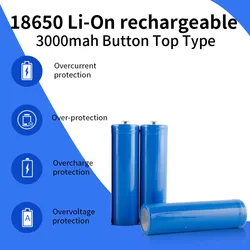 18650 Li-On rechargeable 3000mah Button Top Type Tool battery cells can be assembled