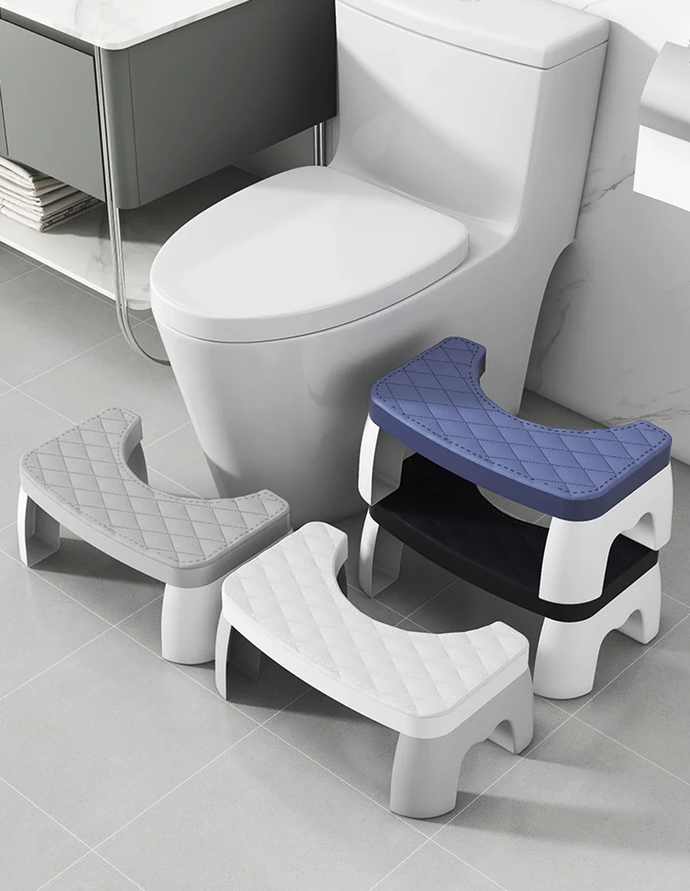 1 Uds. Taburete para ponerse en cuclillas, asiento de inodoro antideslizante extraíble, taburete para ponerse en cuclillas portátil, accesorios de baño para adultos para el hogar