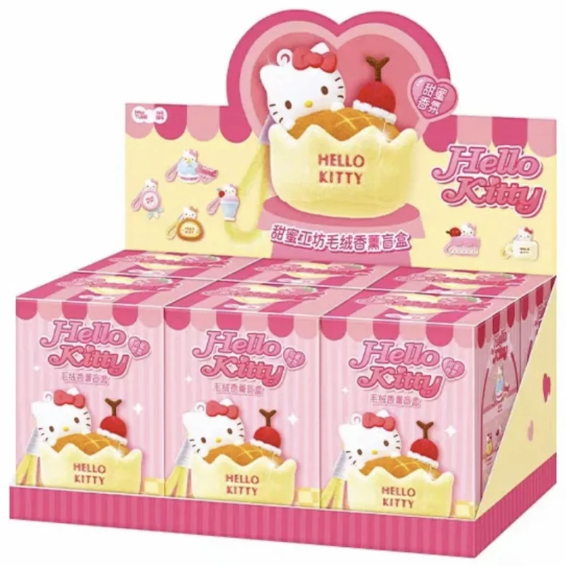 

New Genuine Sanrio Hellokitty Sweet Workshop Series Blind Box Fragrant Pendant Mystery Box Cartoon Cake Customized Gift Decor