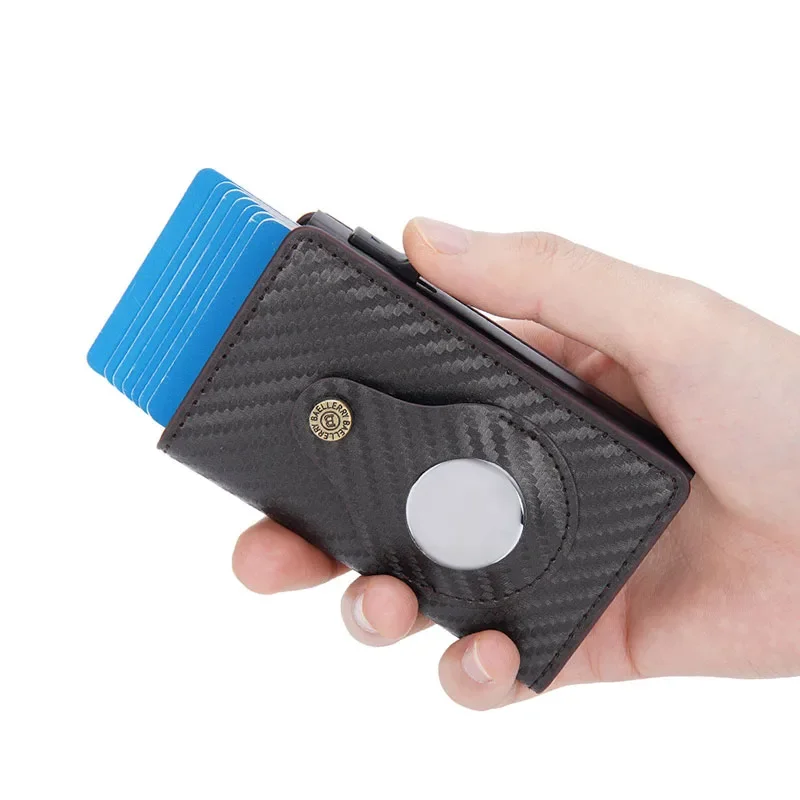 

New Carbon Fiber Card Holder Men Wallets Rfid Black Leather Minimalist Wallet Women Gift for Men Personalized Carteira Masculina