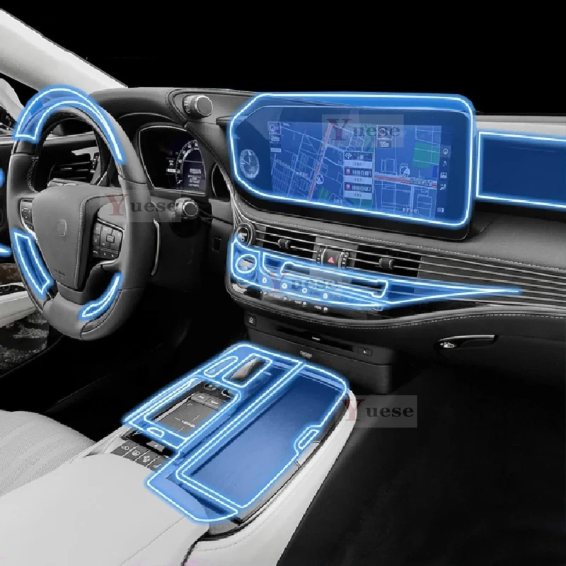 

For Lexus LS 500 2021-2022 car navigation screen protector invisible transparent film TPU interior film Stickers