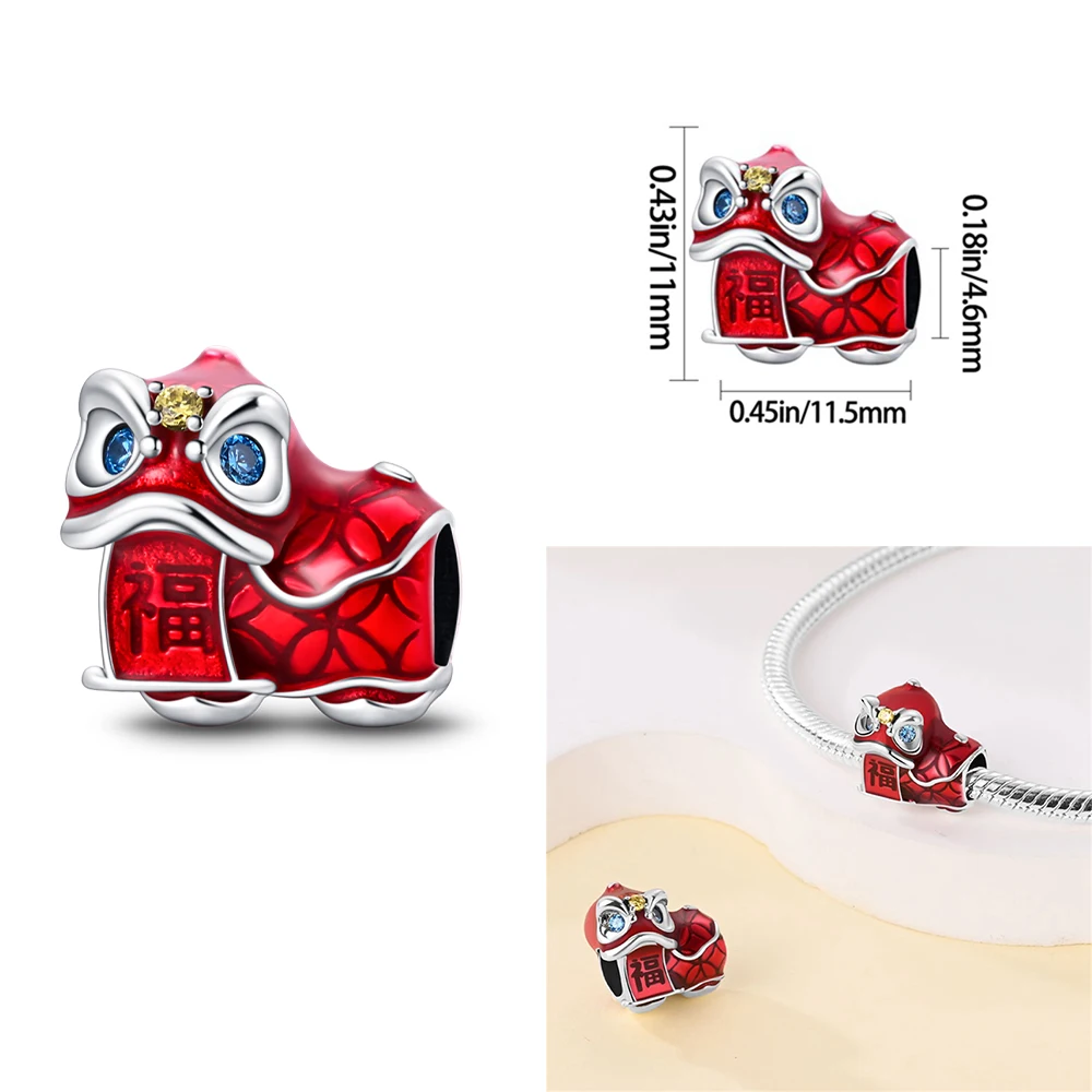 سلسلة جديدة على الطراز الصيني-سلسلة فضة حمراء فانوس محظوظ القط صالح الأصلي سحر الإسورة سحر سوار قلادة ديي النساء المجوهرات