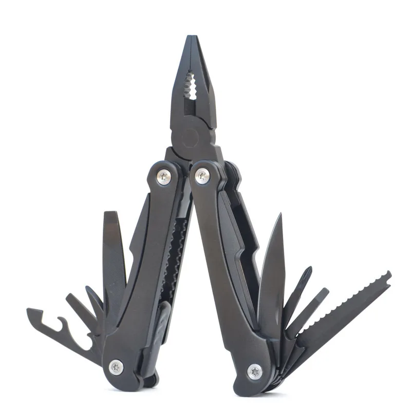 

New Outdoor Multitool Camping Black Portable Stainless Steel Edc Folding Multifunction Tools Emergency survival Knife Pliers