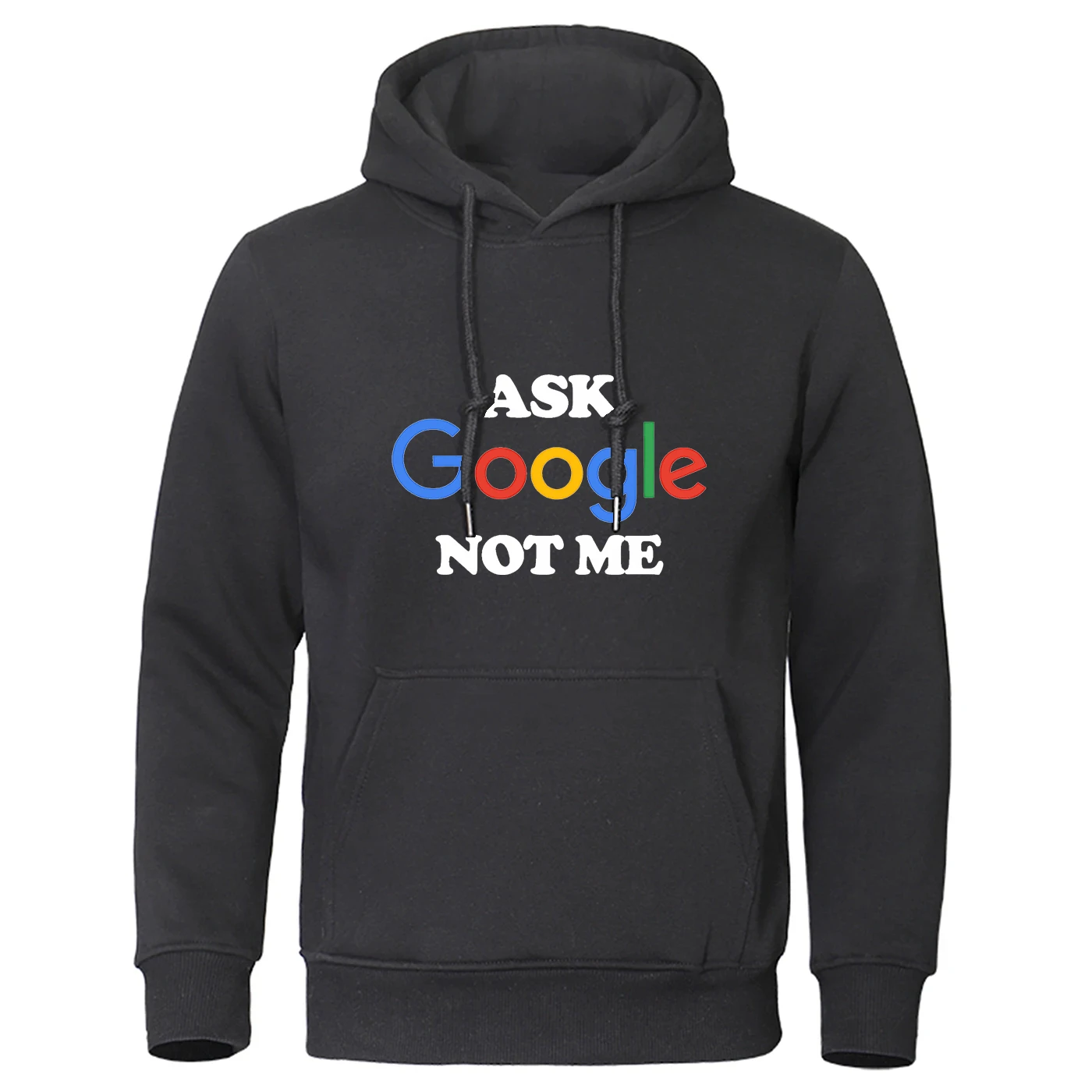 

2026 Spring And Autumn Men's Best Seller Practical Fabric Skin-friendly Coat Funny Ask Google Not Me Graphic Logo Print Hoodies