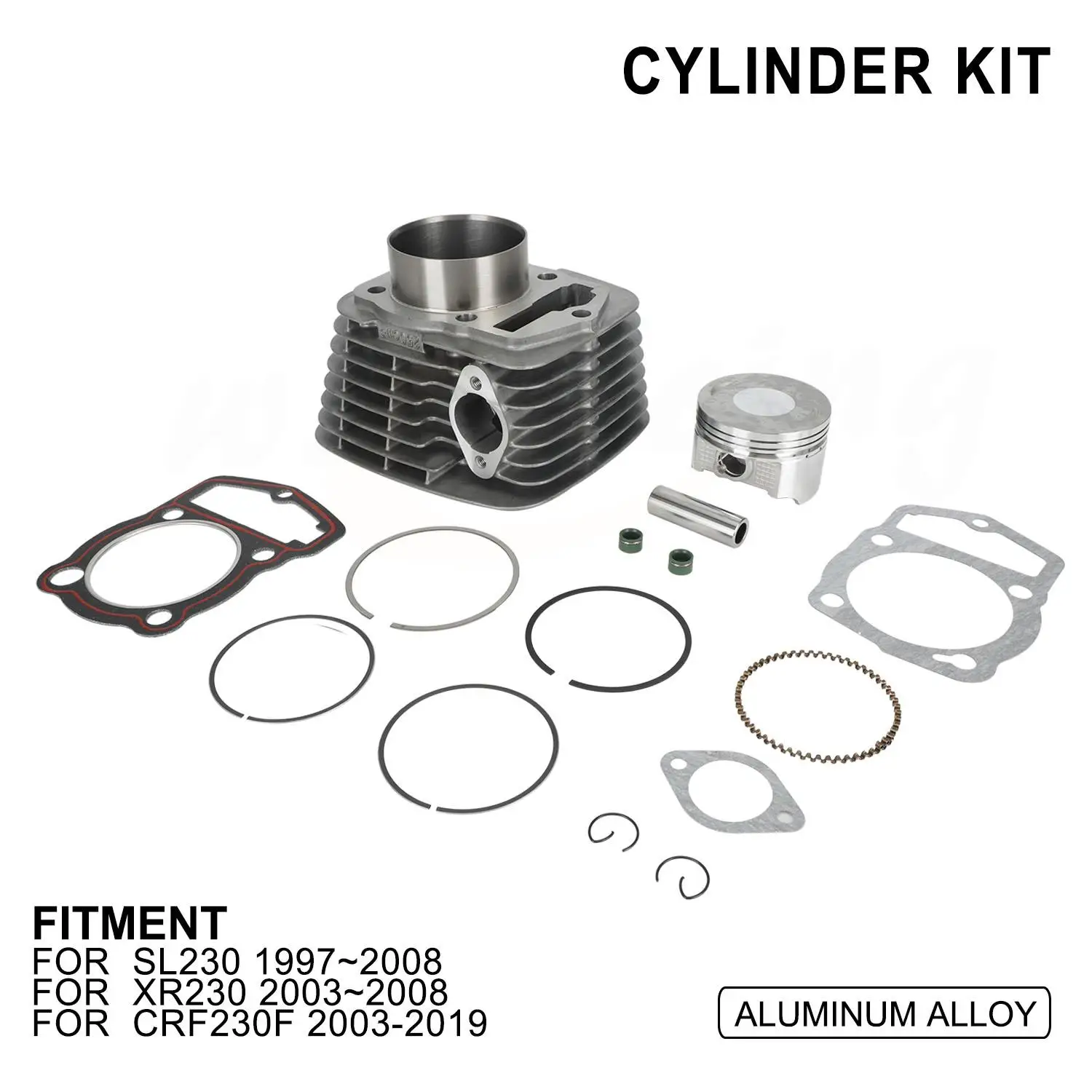 Cylinder Piston Gasket Kit Motorcycle Piston Rings Head Base Gasket Kit for SL230 1997-2008 XR230 2003-2008 CRF230F 2003-2019