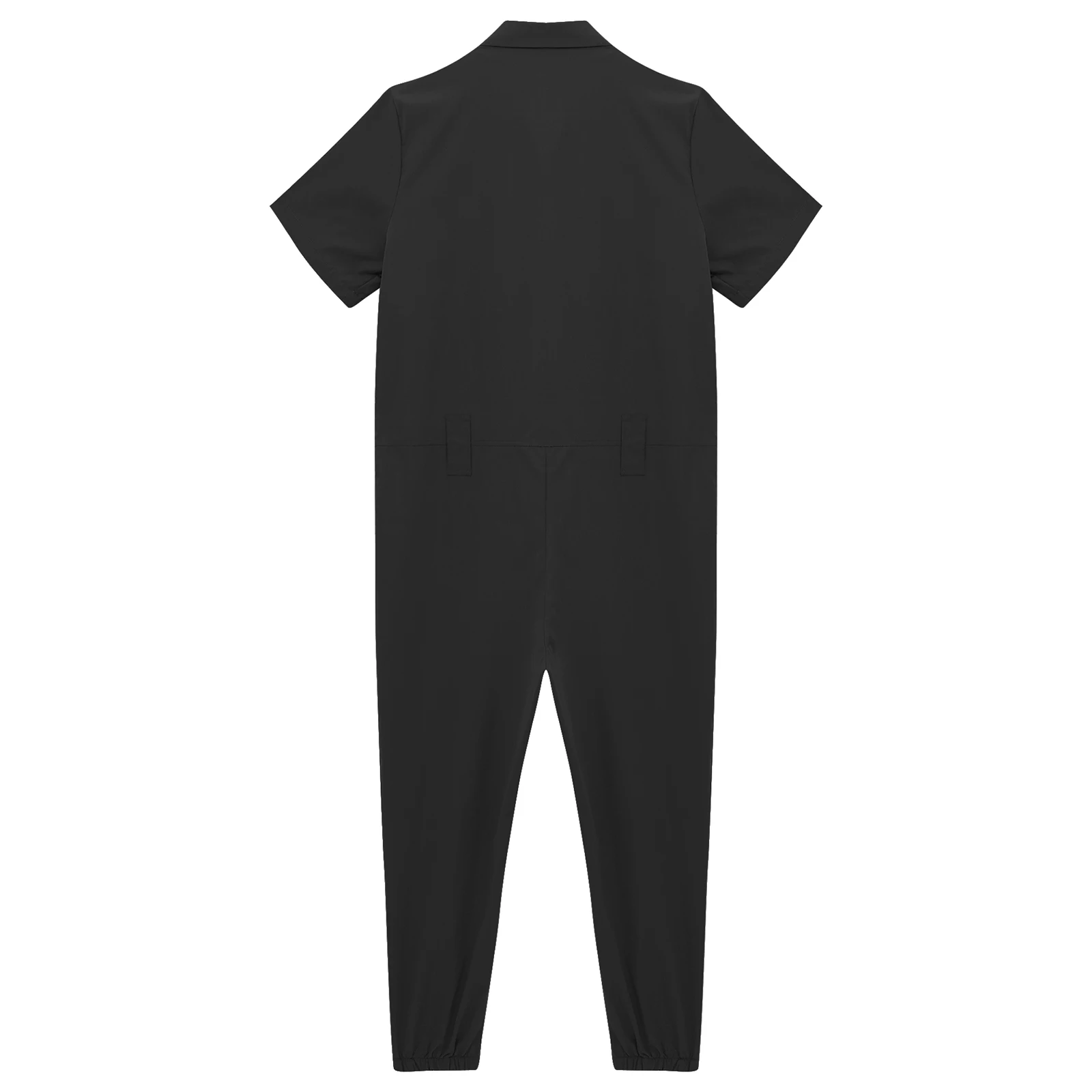 Mens Casual Coverall Working Clothes Short Sleeve Long Pants Jumpsuit Solid Color Overalls One-piece Rompers for Work Daily Wear