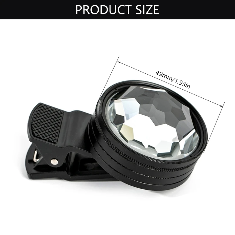 49mm Glass Prism Camera Lens Filter Photography Accessories Prism Effect Camera Lens Filter for Phone