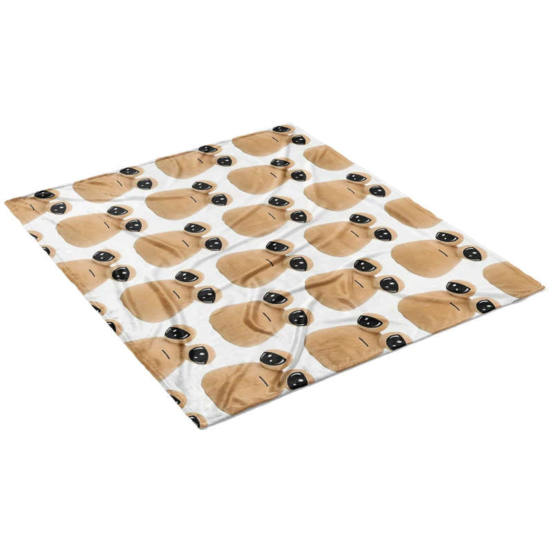 Aertemisi Alien Pou Plush Pet Blanket for Small Medium Large Dog Cat Puppy Kitten Couch Sofa Bed