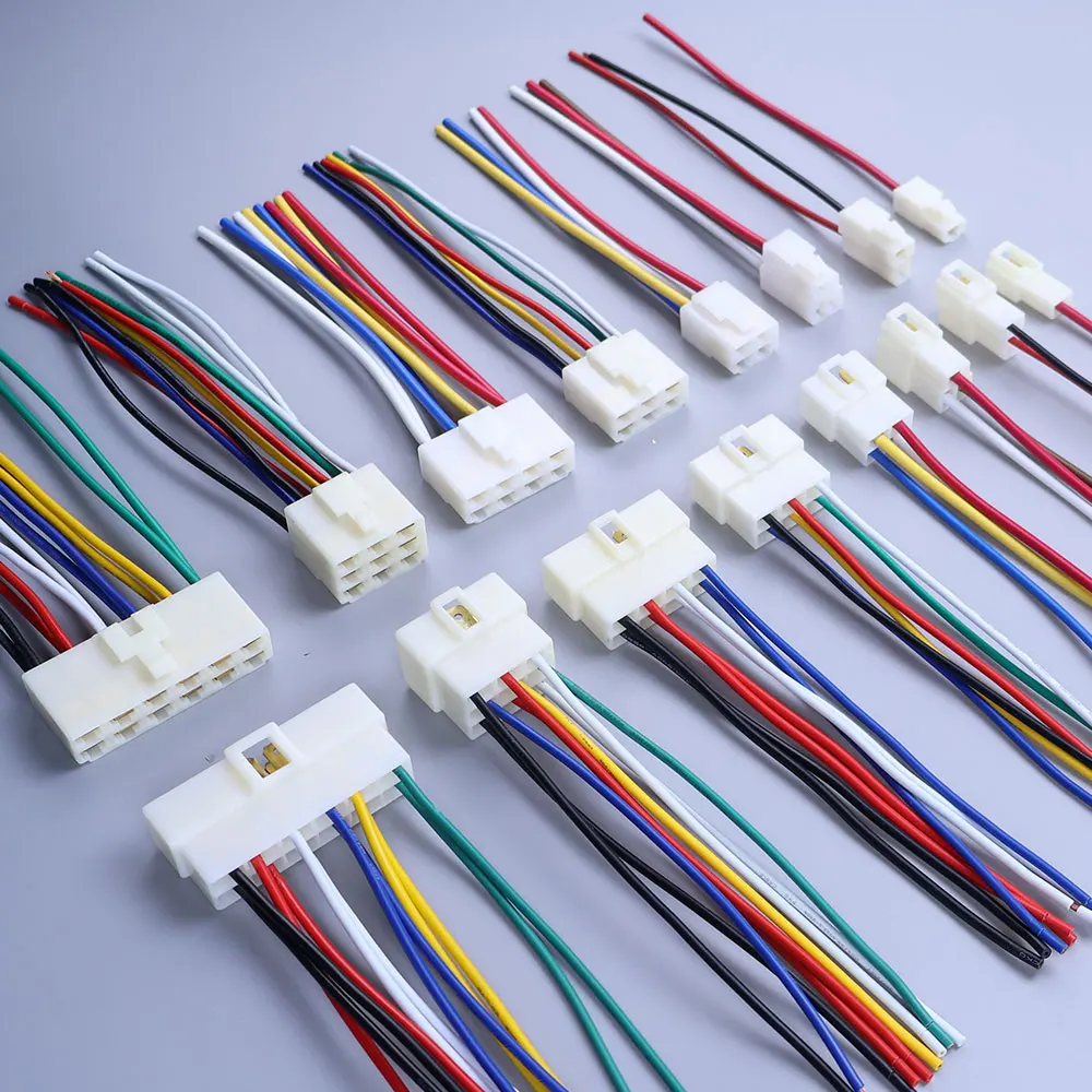 1Set 6.3mm 1/2/3/4/6/8/9/12Pin Automotive Car Butt Joint Wire Male Female Plug High Current Electric Vehicle Connector Cable
