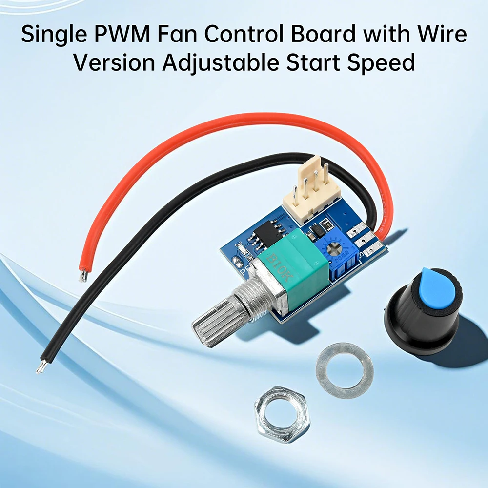 

4 Pin 12V PWM Motor Speed Controller Regulator Fan Speed Governor With Knob Switch for PC CPU Cooler Fan Manual Stop