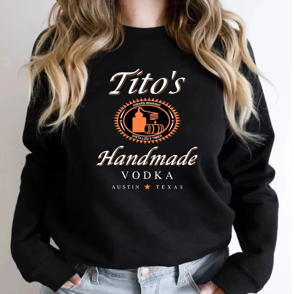 

Tito Crewneck Sweatshirt TITO'S Handmade Vodka Sweatshirt Unisex Graphic Hoodies Vodka Alcohol Sweatshirts Tito's Fan Gift Top