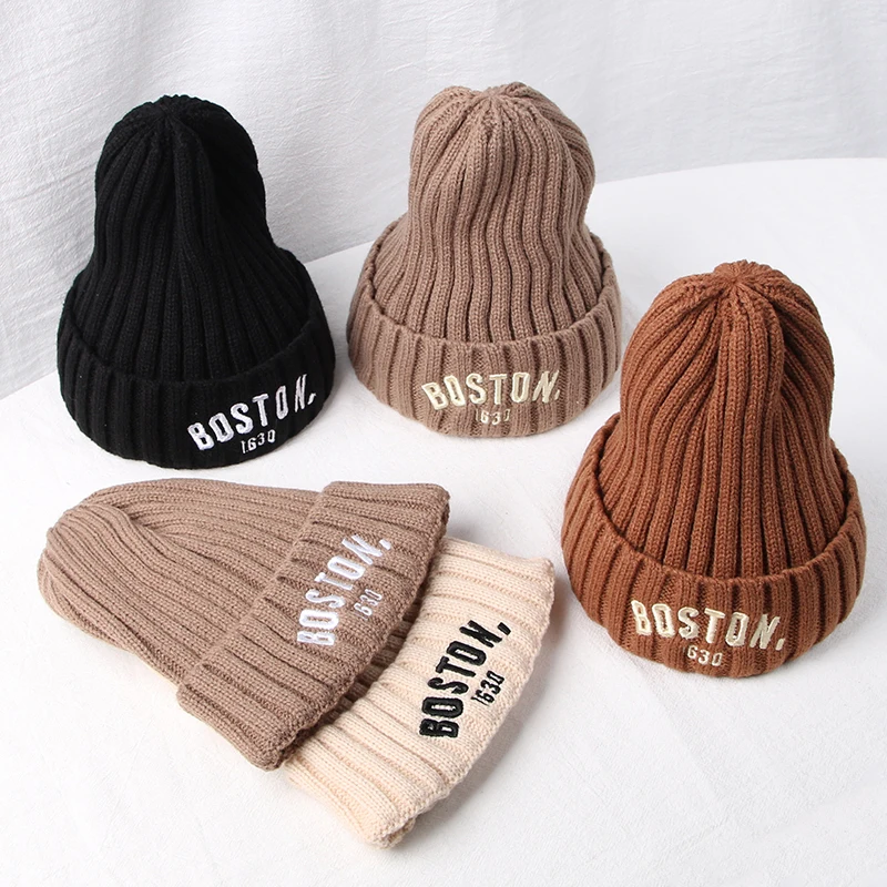 2023 Solid Thickened Knitted Cap Soft Real Rabbit Fur Three-Fold Soft Style Beanie Hat Lady Autumn Winter Outdoor Sport Warm Cap