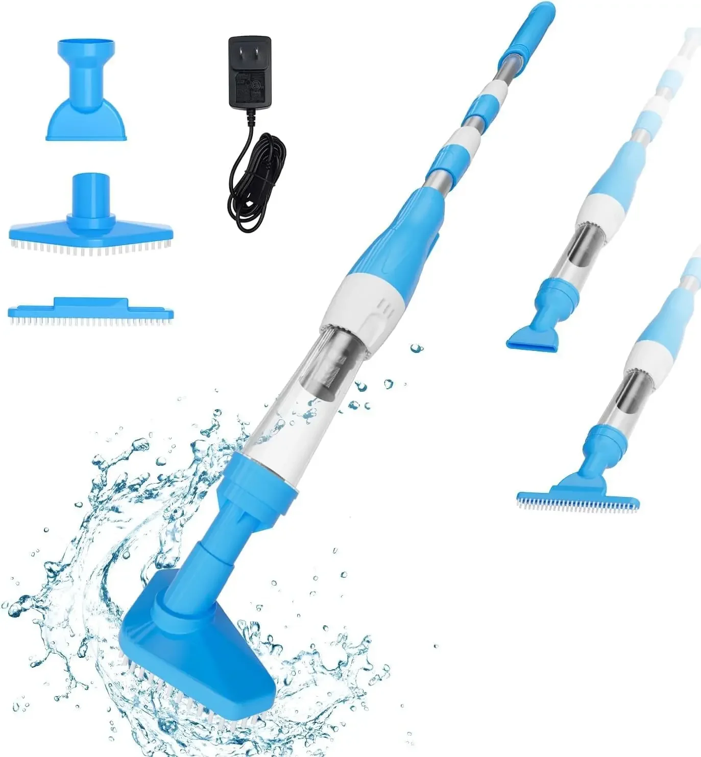 

3 in 1 Cordless Rechargeable Pool Vacuum, Over 100 Mins Running Time, Handheld Pool Cleaner Ideal for Spas