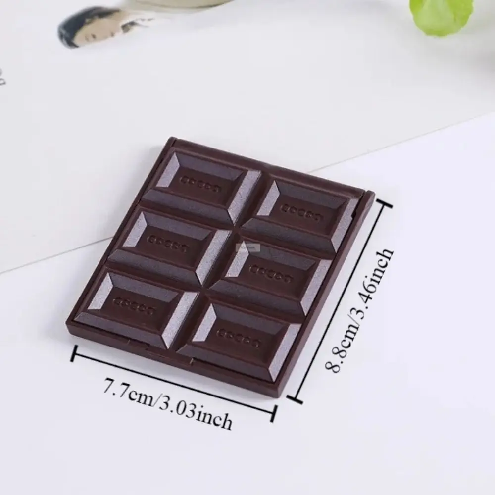 Miroirs compacts décoratifs carrés en forme de chocolat pour femmes, miroir de courtoisie portable, format de voyage Kawaii